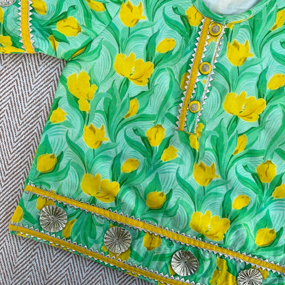 Pure Chanderi Silk Gota Patti Kurta set