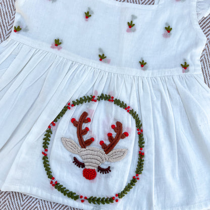 Organic cotton Embroidered frock for infants, toddlers and kids- perfect for festive occasions