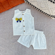 Organic Cotton Butterfly Jhabla Set