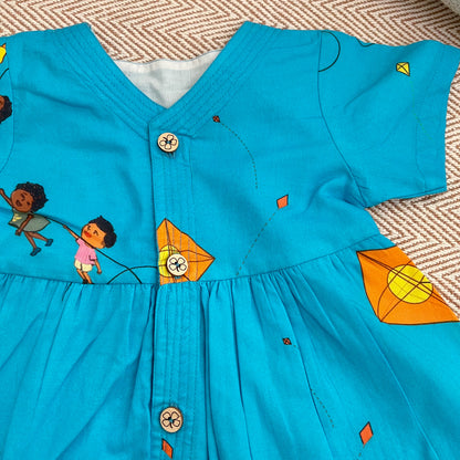 Organic Cotton Frock| Infants and Toddlers| Kite Print