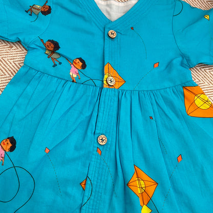 Organic Cotton Frock| Infants and Toddlers| Kite Print