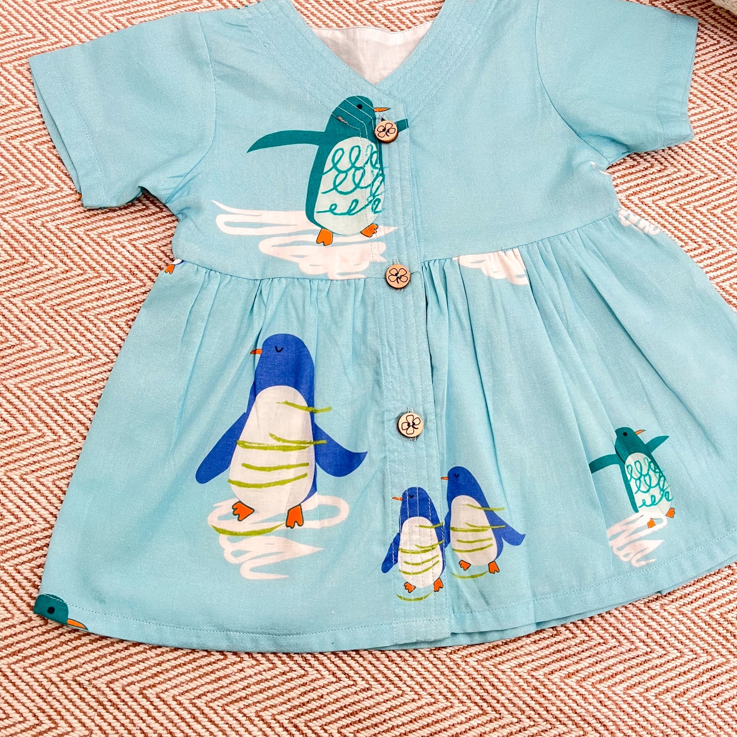 Organic Cotton Frock| Infants and Toddlers| Penguin Print