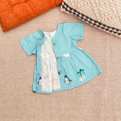 Organic Cotton Frock| Infants and Toddlers| Penguin Print