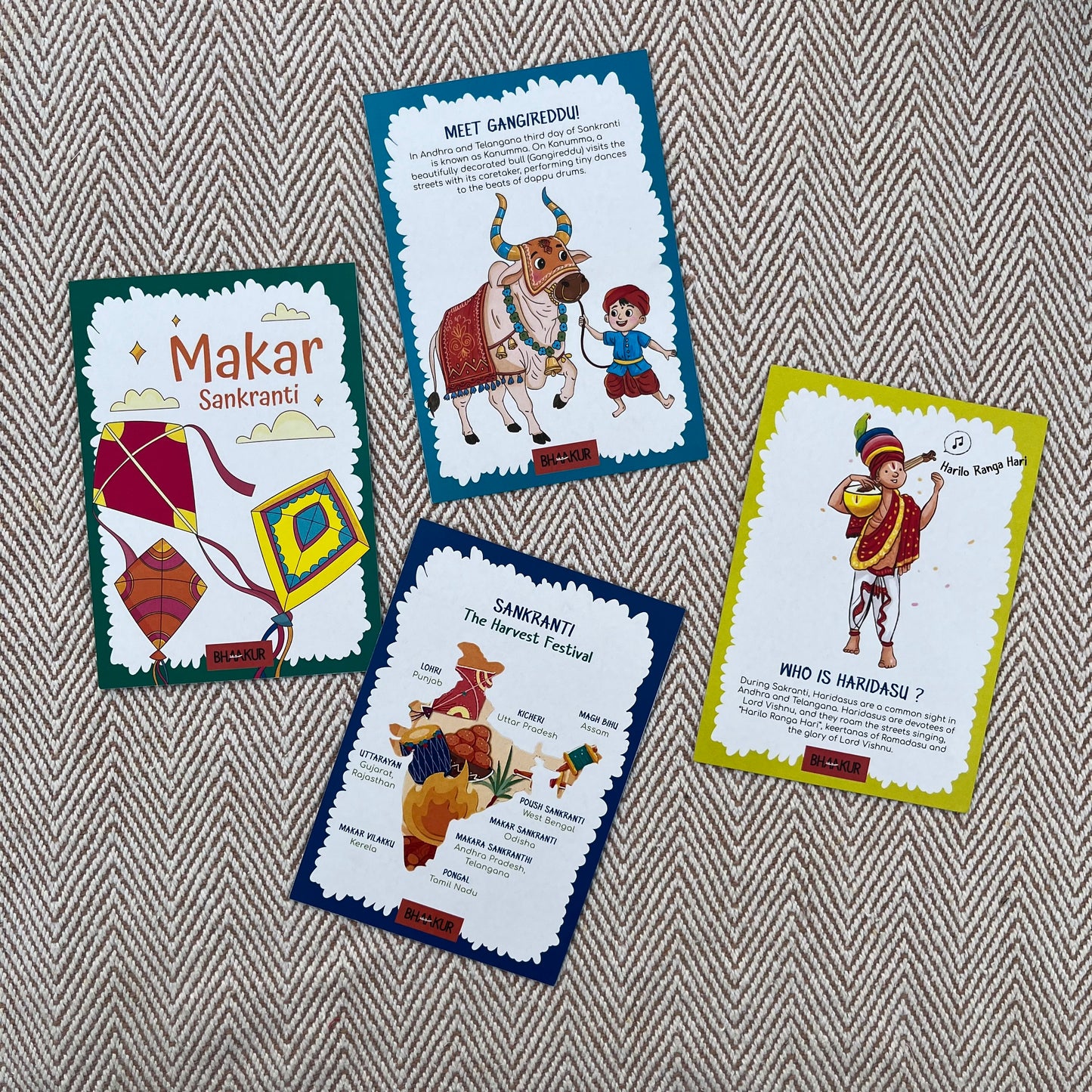 Bhaakur- Pack of 4 Cue Cards- Telangana