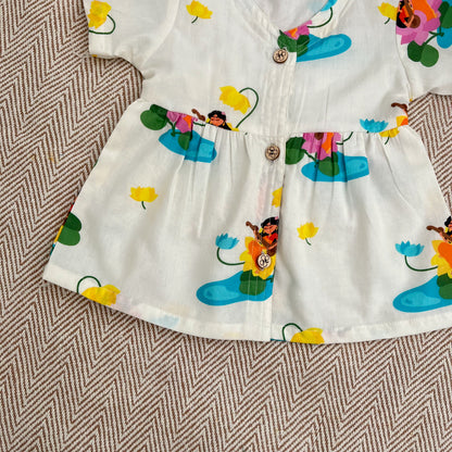 Organic Cotton Frock| Infants and Toddlers| Goddess Saraswati