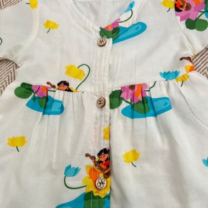 Organic Cotton Frock| Infants and Toddlers| Goddess Saraswati