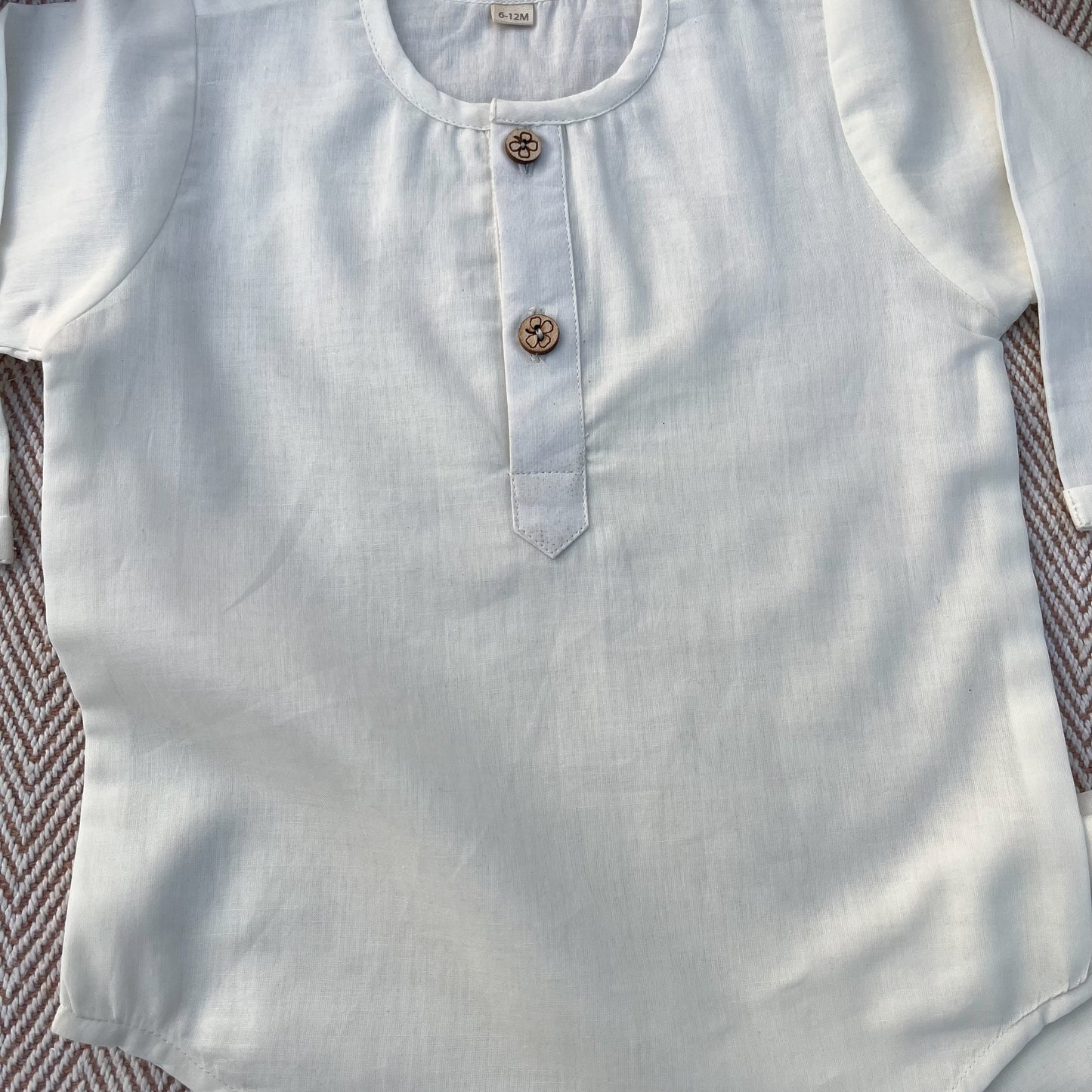 Organic Cotton Unisex Plain White Kurta Set