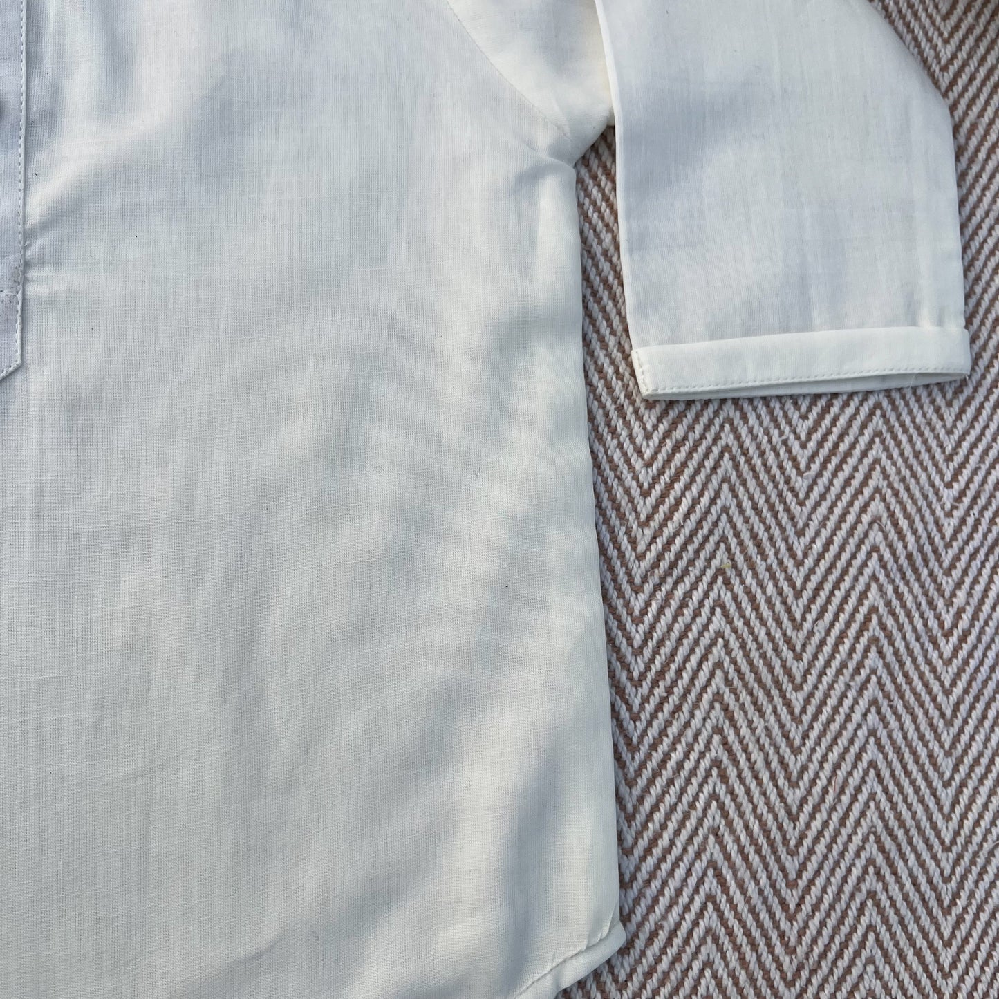 Organic Cotton Unisex Plain White Kurta Set