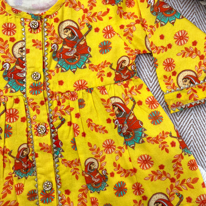 Organic Cotton 'Vidhya Dehi Saraswati' Kurta for Girls