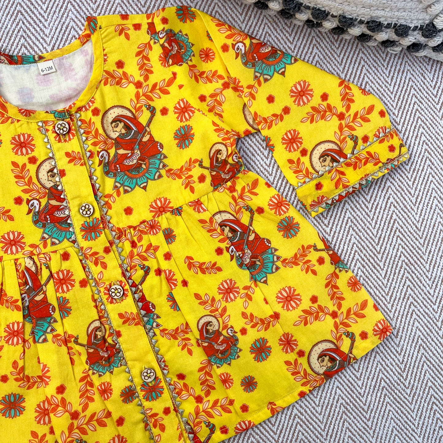 Organic Cotton 'Vidhya Dehi Saraswati' Kurta for Girls