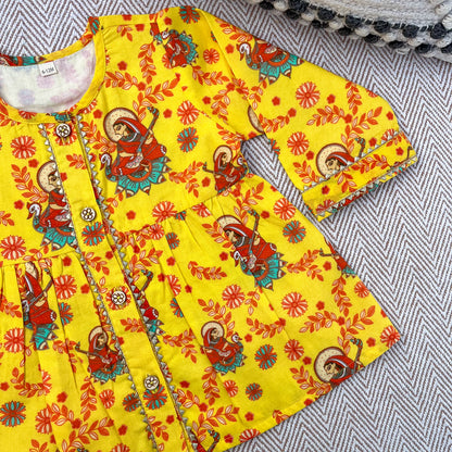 Organic Cotton 'Vidhya Dehi Saraswati' Kurta for Girls