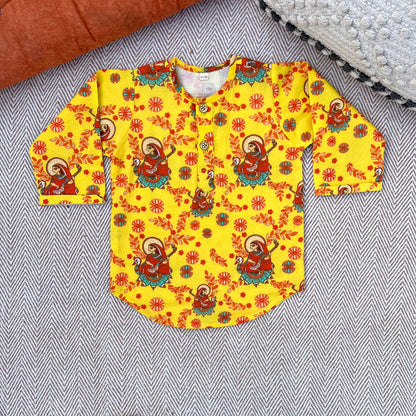 Organic Cotton Unisex 'Vidhya Dehi Saraswati' Kurta Set