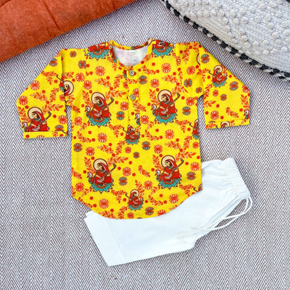 Organic Cotton Unisex 'Vidhya Dehi Saraswati' Kurta Set