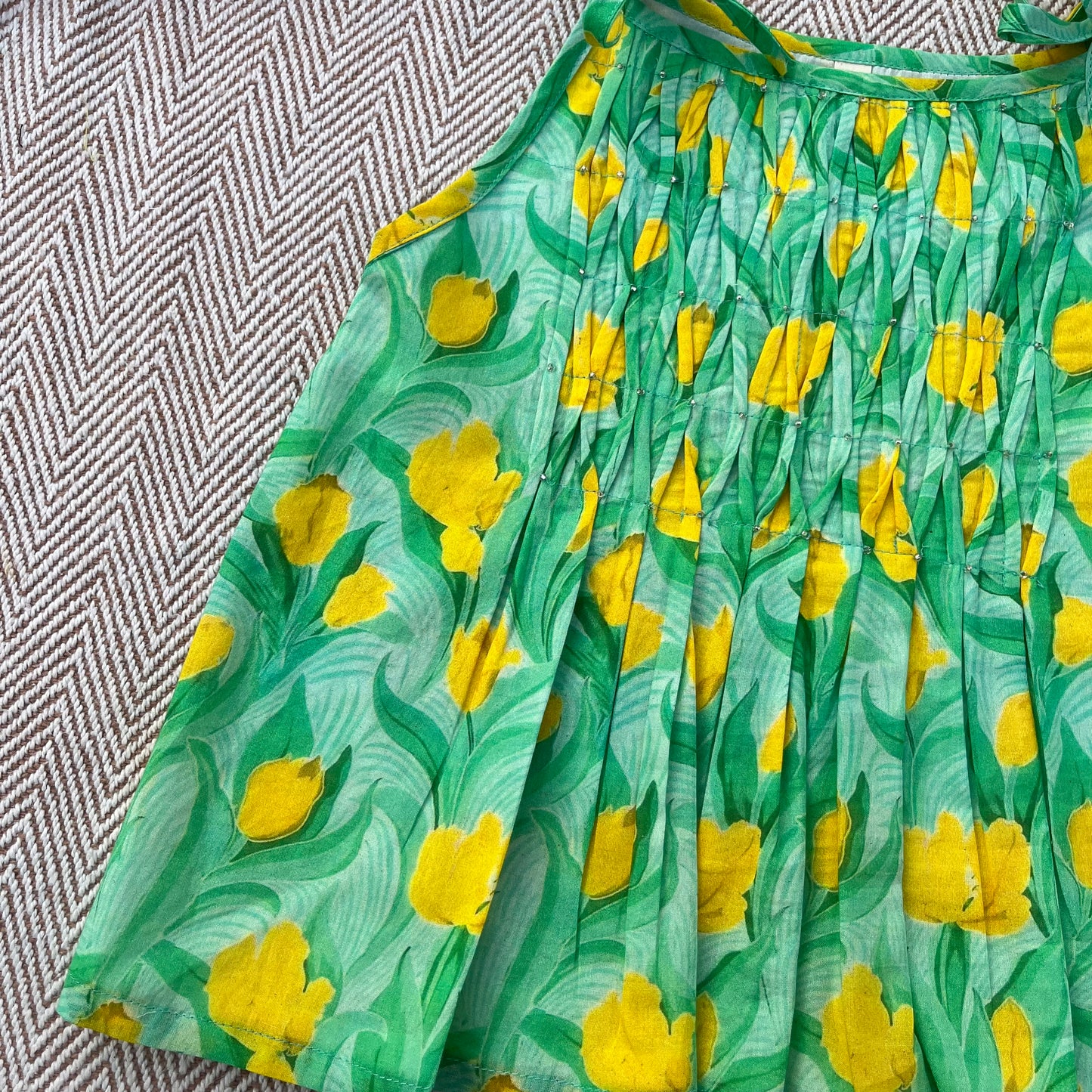 Organic Cotton Green Floral Tie-Up Co-ord Set