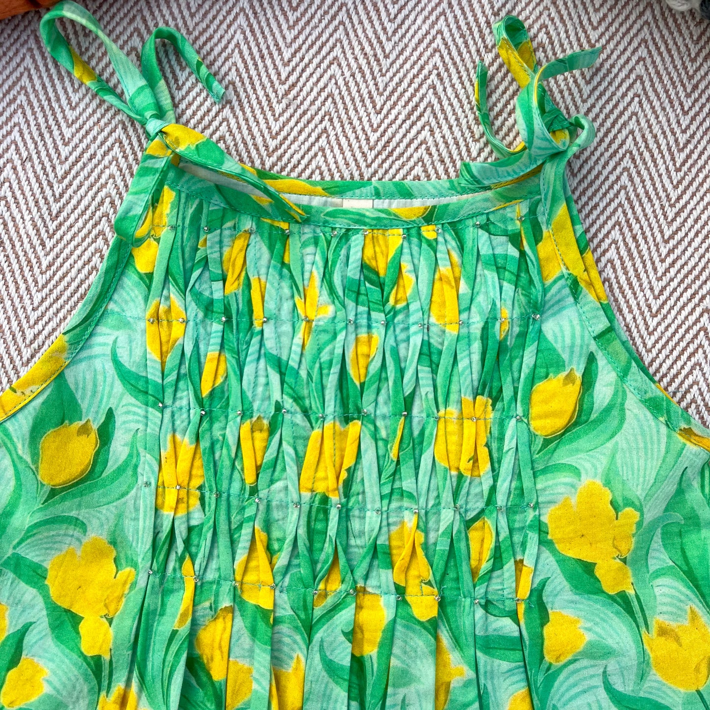 Organic Cotton Green Floral Tie-Up Co-ord Set