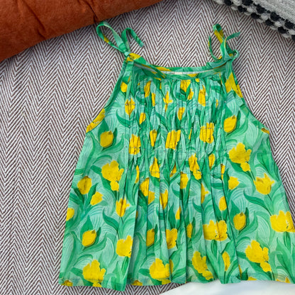 Organic Cotton Green Floral Tie-Up Co-ord Set