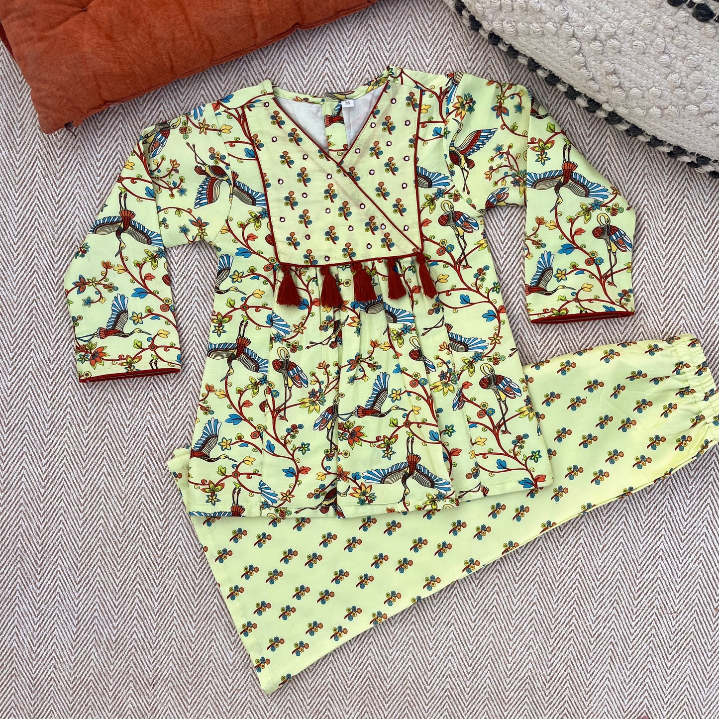 Chanderi Kalamkari Kurta Set for girls