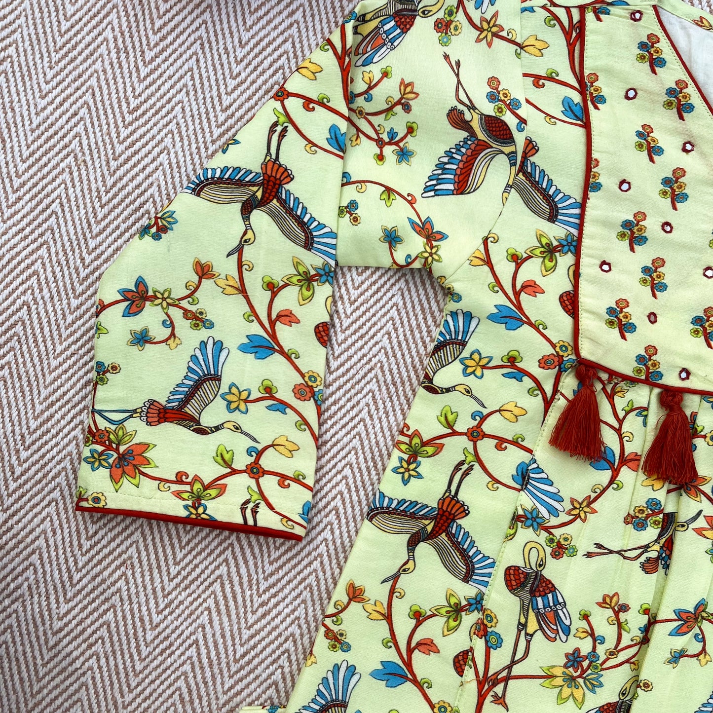 Chanderi Kalamkari Kurta Set for girls