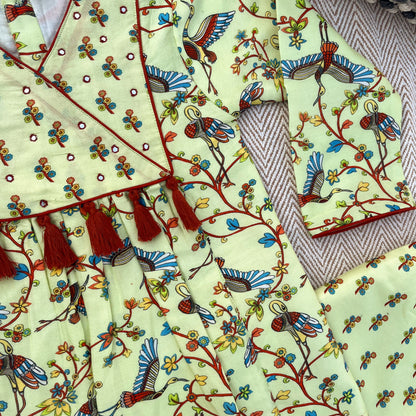 Chanderi Kalamkari Kurta Set for girls
