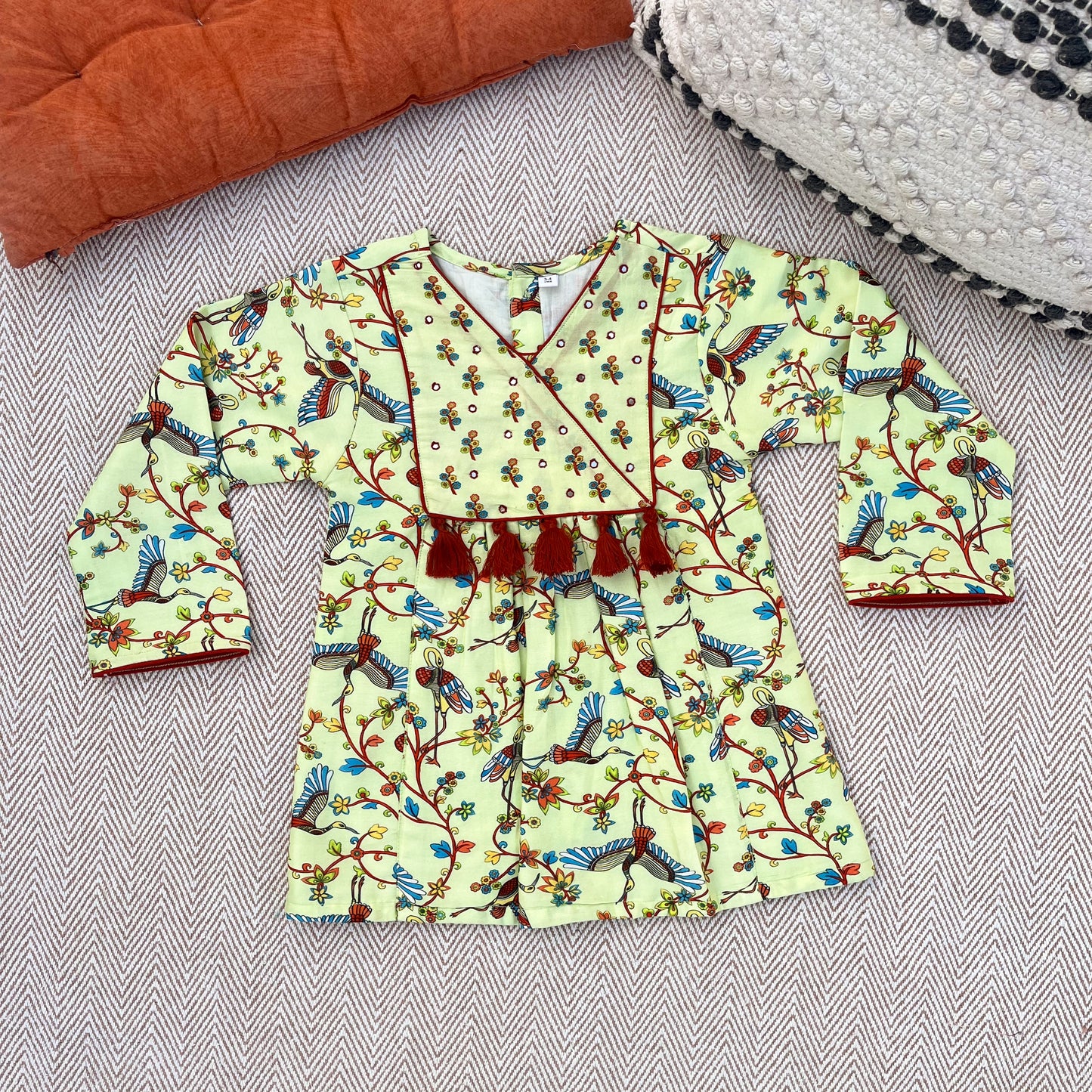 Chanderi Kalamkari Kurta Set for girls