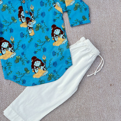 Organic Cotton Unisex Lord Shiva Kurta Set