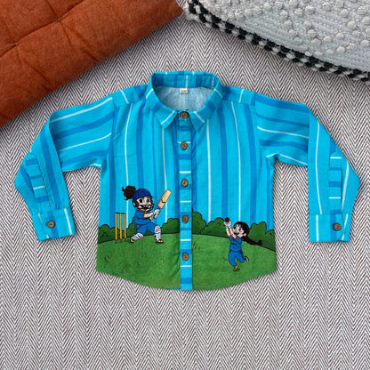 Bleed Blue Unisex Cotton Linen Shirt