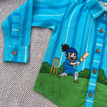 Bleed Blue Unisex Cotton Linen Shirt