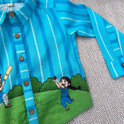 Bleed Blue Unisex Cotton Linen Shirt