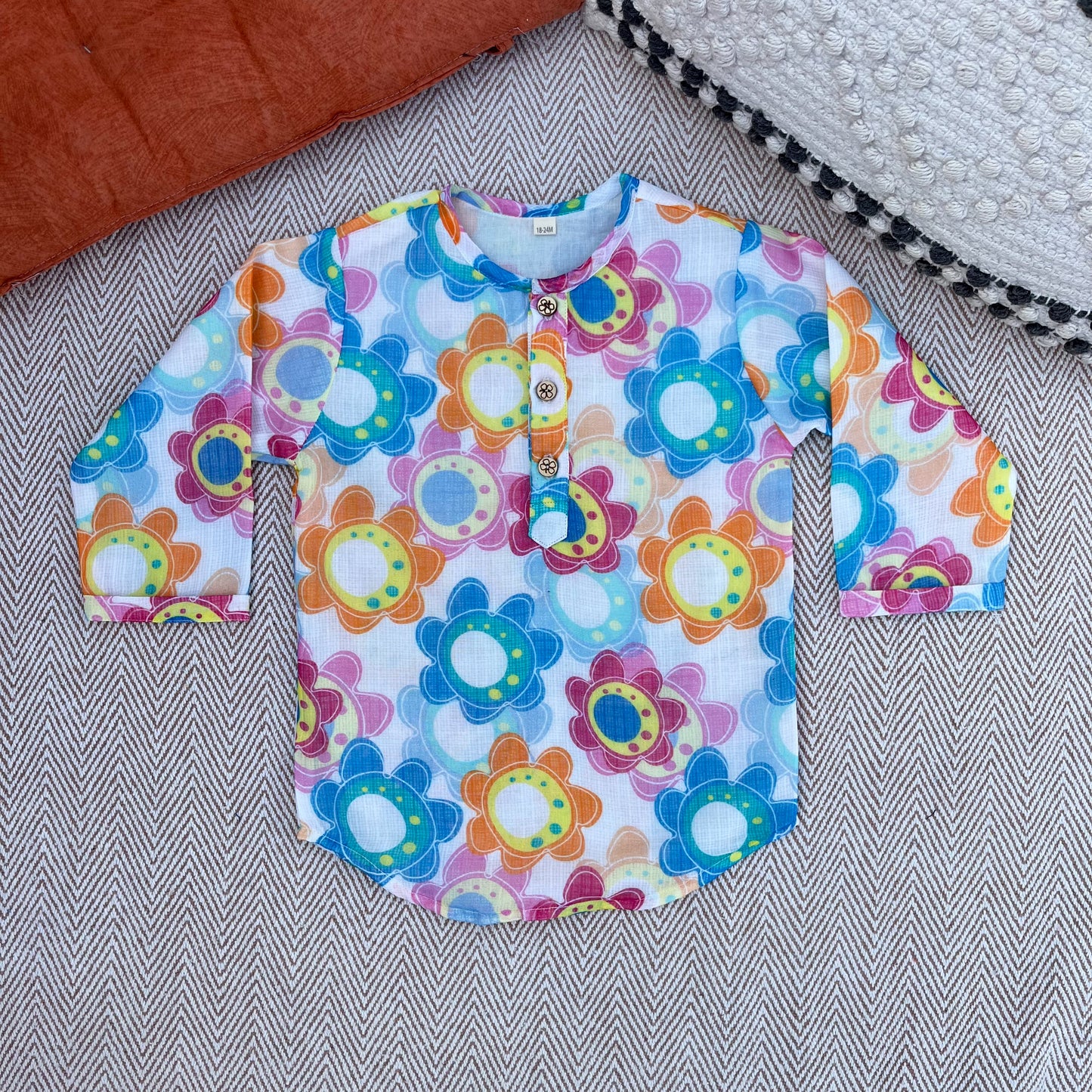 Colourful Flowers- Kota doriya Unisex Kurta Set