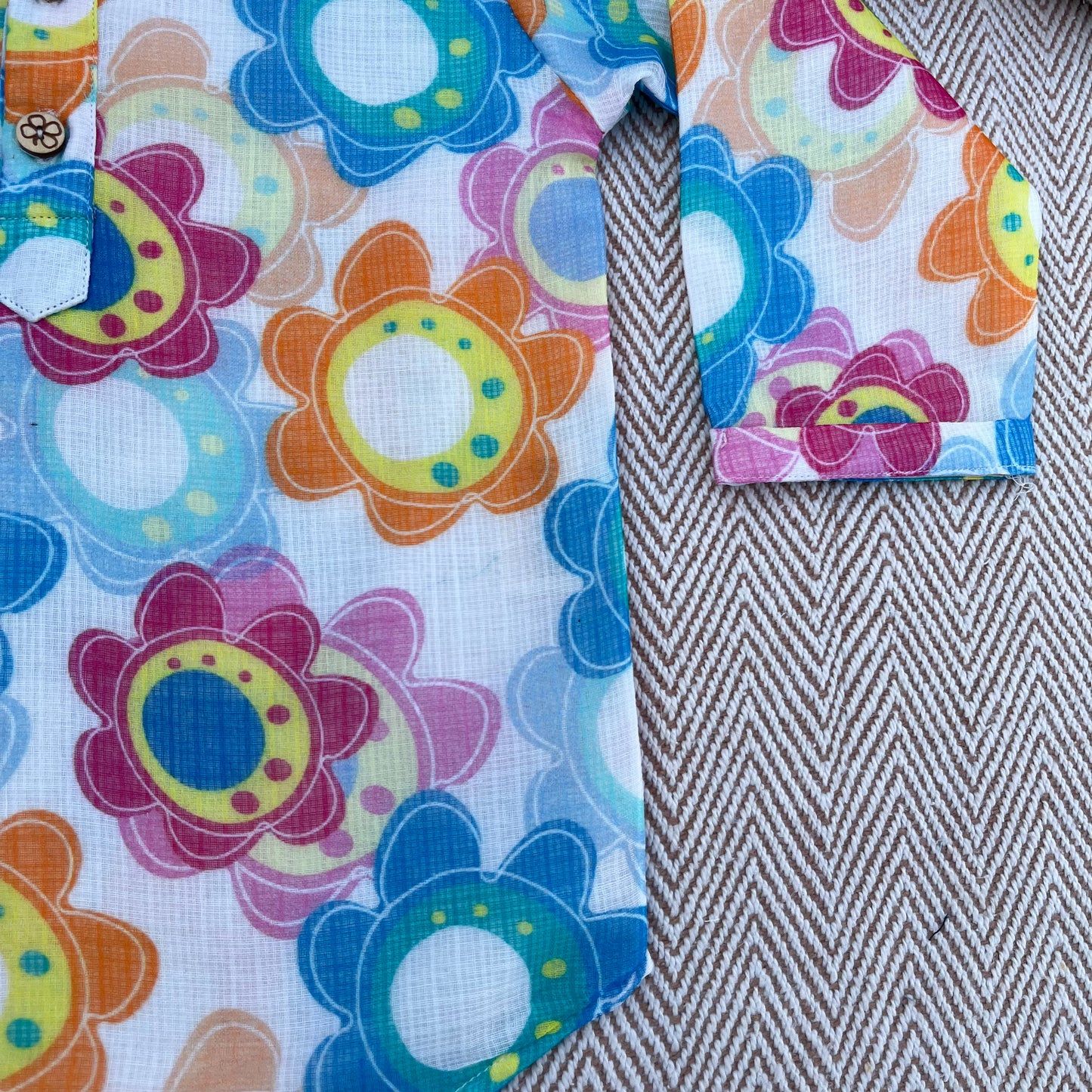 Colourful Flowers- Kota doriya Unisex Kurta Set