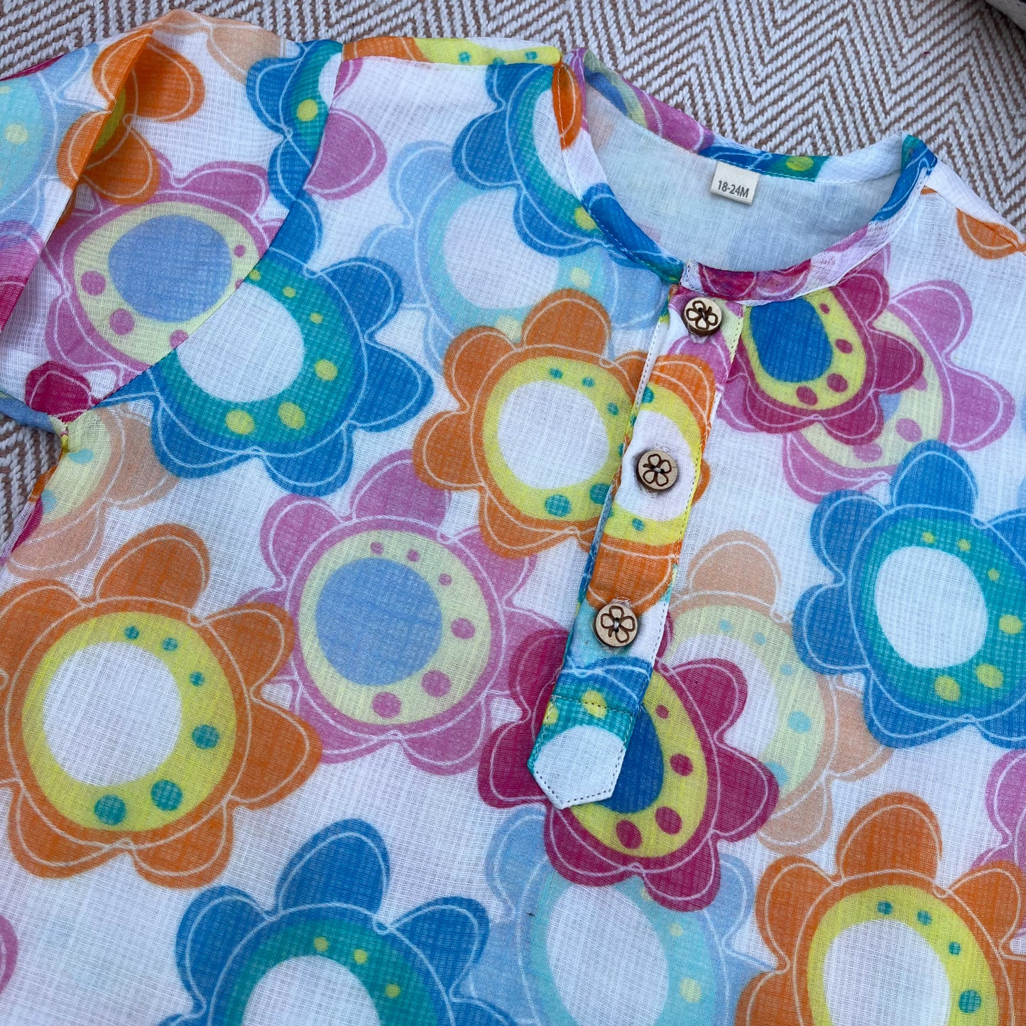 Colourful Flowers- Kota doriya Unisex Kurta Set