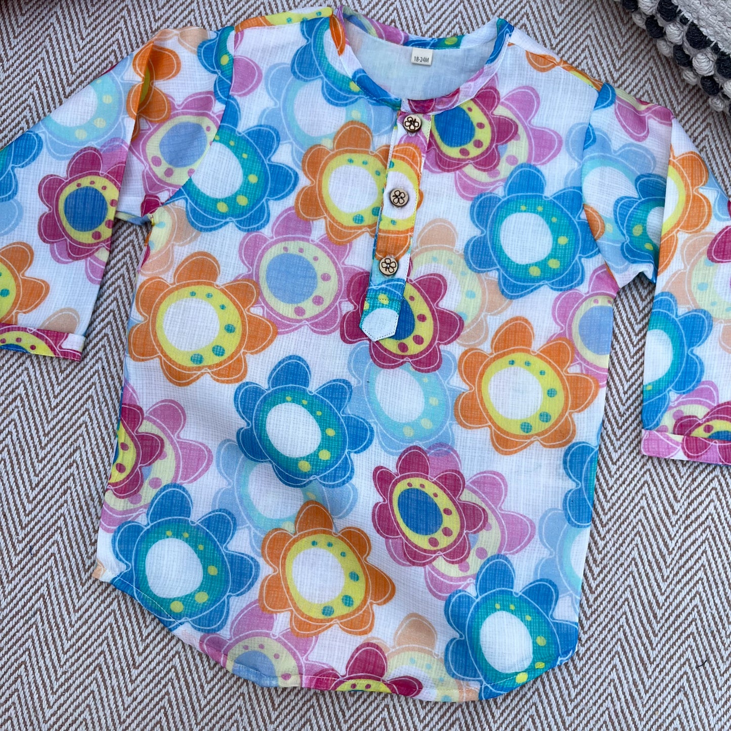 Colourful Flowers- Kota doriya Unisex Kurta Set