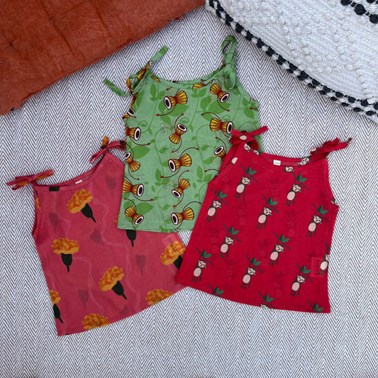 Organic Cotton Set of 3 Printed Unisex Jhablas Tie ups