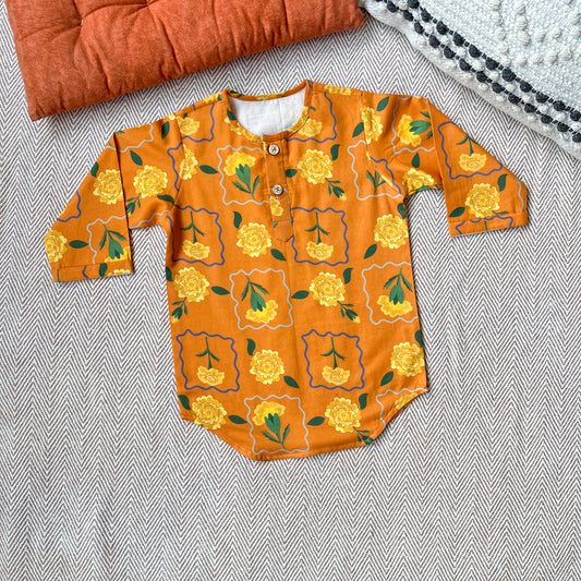 Organic Cotton Unisex Marigold Orange Kurta
