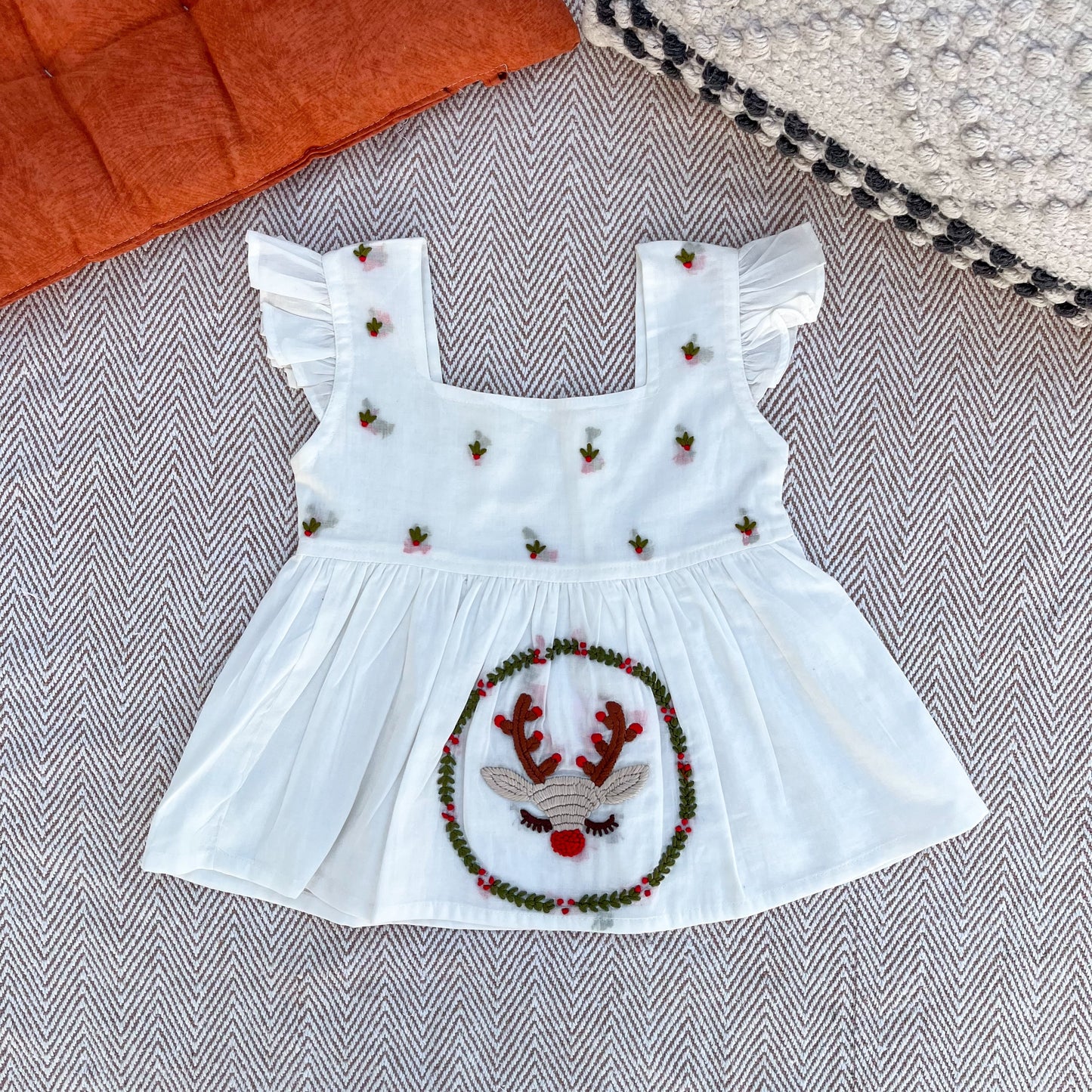 Organic cotton Embroidered frock for infants, toddlers and kids- perfect for festive occasions