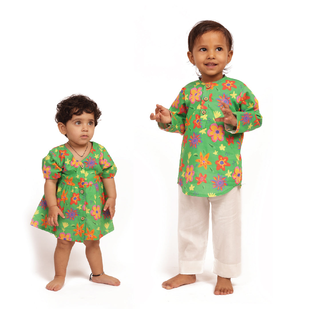 Organic Cotton Siblings Set | Spring Floral