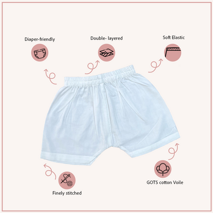 Organic Cotton White Shorts