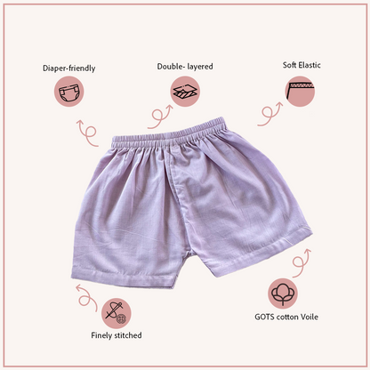 Organic Cotton Lavender Shorts