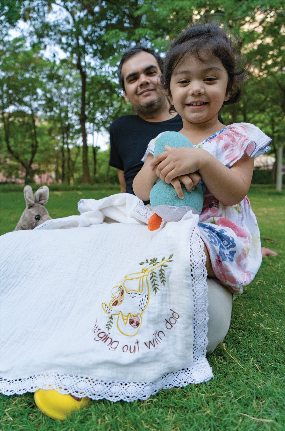 Hanging out with Dad Crinkled Muslin Dohar