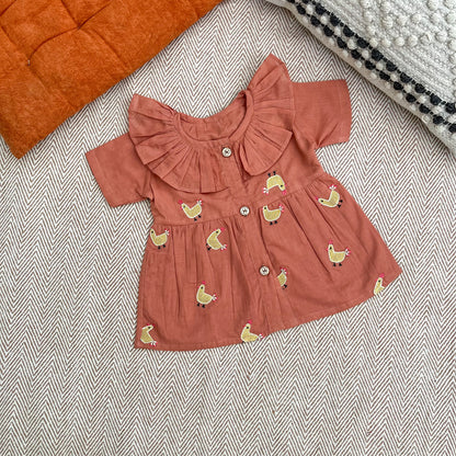 Organic cotton embroidered frock for infants, toddlers and kids- perfect for festive occasions