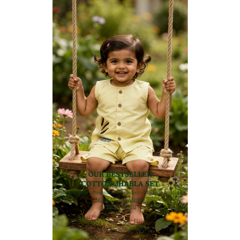 Organic Cotton Elephant Jhabla Set