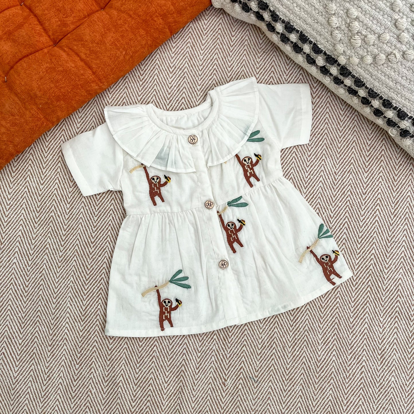 Organic cotton embroidered frock for infants, toddlers and kids- perfect for festive occasions