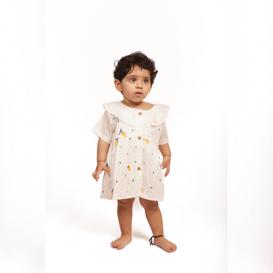 Organic cotton embroidered frock for infants, toddlers and kids- perfect for festive occasions