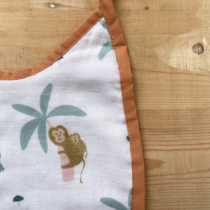 Infant Bib and Burp Cloth Set (Monkey Print)